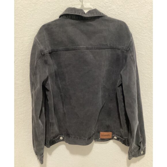 Raskol Mens Black Denim Jacket W/Button Closure & Dual Chest Pockets Classic Fit - Picture 4 of 4